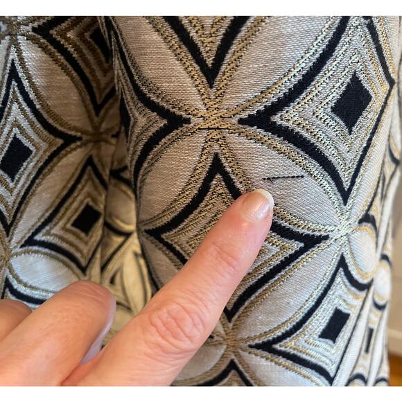 VTG Painted Pony Black & Gold Linen Blend Jacket, Tapestry, Jacquard, SP - Picture 14 of 14